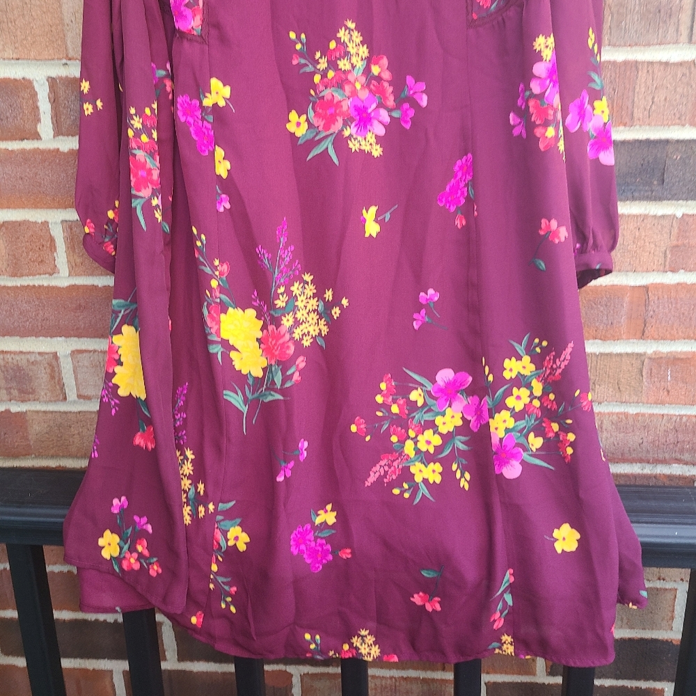Old Navy burgundy floral dress - Picture 8 of 8